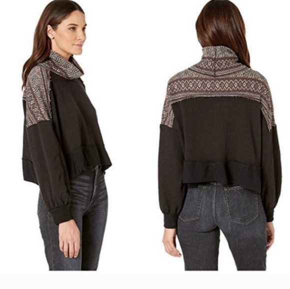 Free  People At The Lodge Pullover Tee Sweater Sz.S - Picture 2 of 10